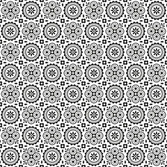 Ajrak Seamless Black Pattern, Vector Illustration