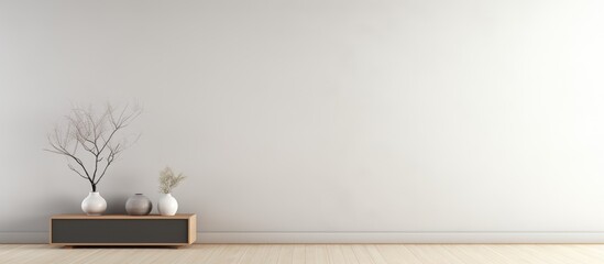 Modern minimalistic interior with plain wall illustration