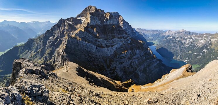 Gl&auml;rnisch massif. View of the Vrenelisg&auml;rtli from Vorder Gl&auml;rnisch in the Glarner Alben. Hiking in autumn. High quality photo