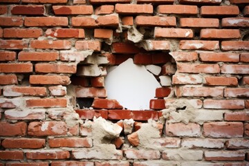 Hole in brick wall