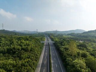 view of highway between mountains