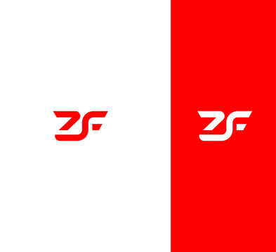 ZF, FZ letter logo design template elements. Modern abstract digital alphabet letter logo.