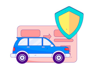 Buy insurance for car flat character vector concept operation illustration