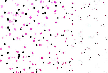 Light Pink vector template with crystals, circles, squares.
