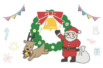 手描きのクリスマスイラストセット03