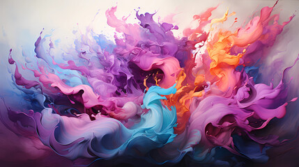 Abstract background in pastel colors, multicolored paint explosion, wallpaper background, desktop, web pages, colorful smoke