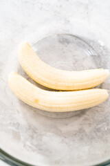 Banana cookies with chocolate drizzle