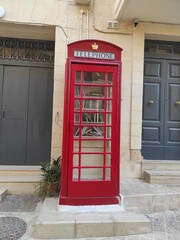 Malte, cabine téléphonique rouge anglaise, bibliothèque