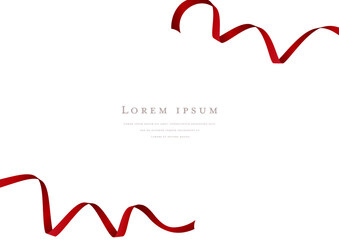 Obraz premium red ribbon vector design frame