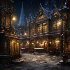Fototapeta na wymiar Christmas, beautifully decorated old houses, beautiful interiors, beautiful light and background.