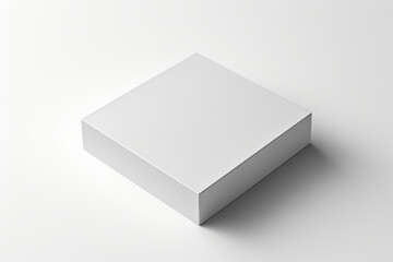 Square white gift box with a cap mockup 