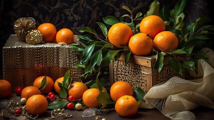 still life with  tangerines