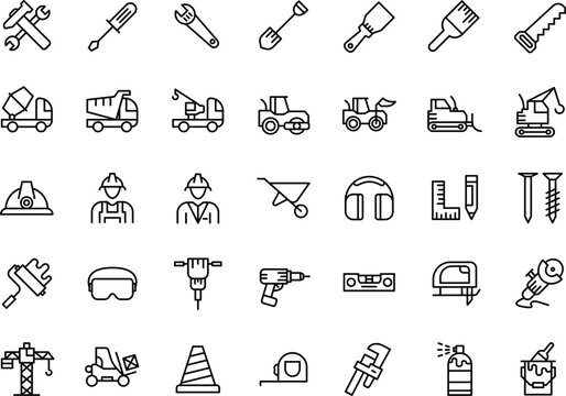Construction Vector Flat Icons Pack	
