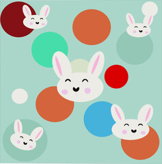 Rabbit  set  and cartoon 