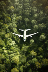 Aerial View of a Plane Over the Forest