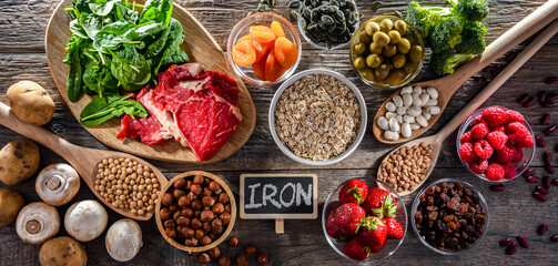 Composition with food products rich in iron