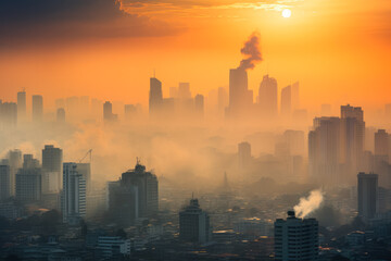 Air pollution and global warming affect city skylines worldwide 