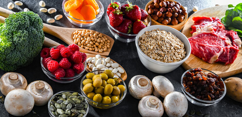Composition with food products rich in iron