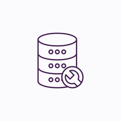 Database Server Maintenance and IT Infrastructure Management - Server Hardware Maintenance and Data Backup - Technology Icon for IT Services and Data Center