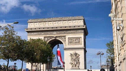  Road of Champs Elysee leading to Arc de Triomphe in Paris, France