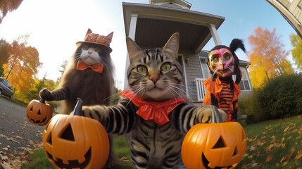 Halloween cat Trick or treat