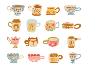 Cups mugs ceramics pottery set