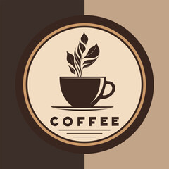 Coffee cup vector logo design template. Premium coffee shop logo