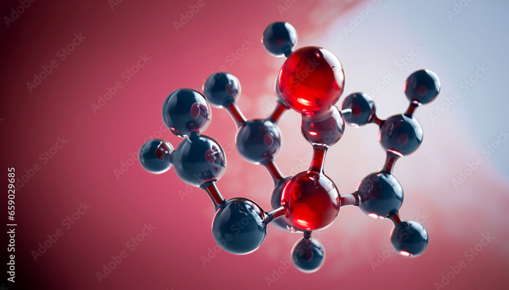 Poster science background with molecula and atom model. abstract molecular structure.