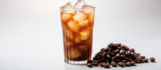 Isolated cup of iced coffee on white background