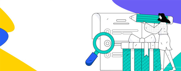 Invite friends to conduct questionnaire flat vector concept operation hand drawn illustration