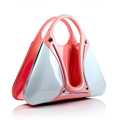 Elegant fancy designed pink white handbag bag fashion for women or girls. Generated AI illustration image. Lovely acessorries concept