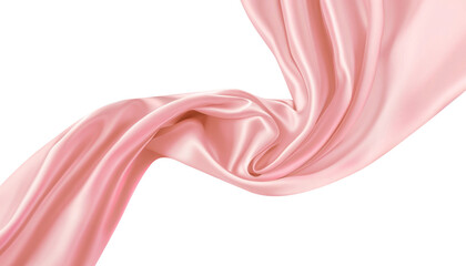 Smooth elegant pink silk or satin texture isolated. - obrazy, fototapety, plakaty