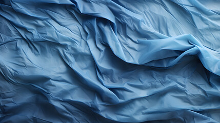 Blue crumpled paper texture background