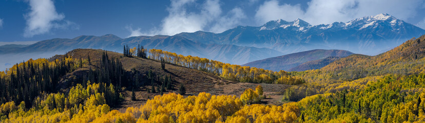 panorama of autumn in the mountains
