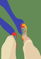 Sport shoes. Fashion sneaker. Modern trendy sport shoes. 