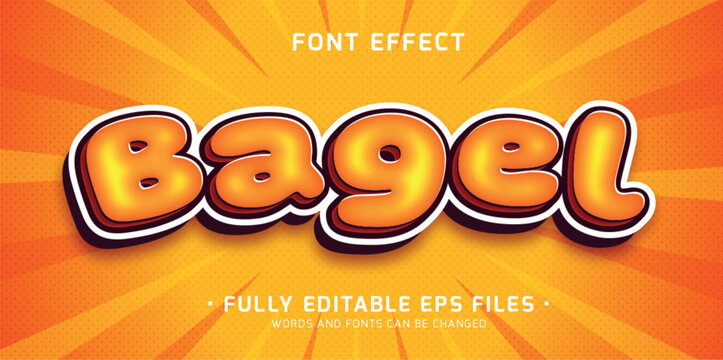 Bagel editable vector text effect