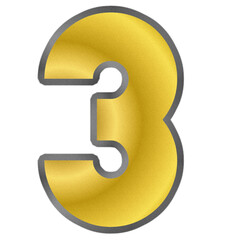 illustration number 3 in gold color