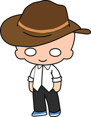 simple boy wearing hat vector art