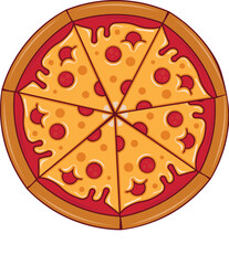 Full Delicious pizza vector art 