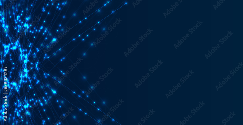 Aufkleber abstract technology background with lines and glowing dots