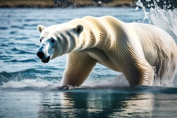 Naklejka premium polar bear in the zoo