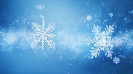 Fototapeta na wymiar Beautiful Christmas panoramic background with snowflakes in the snow