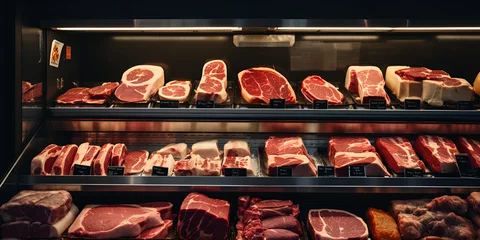Fotobehang A display of meats in a butcher shop © zunaira