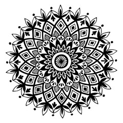 hand drawn mandala. Can be used for coloring books, tattoo, mehendi and others.