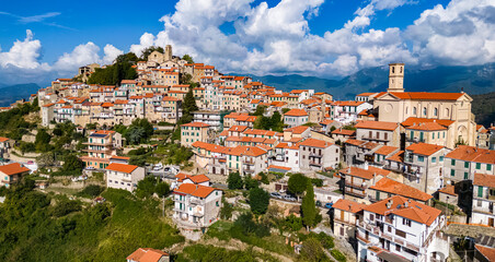 Obraz premium Aerial view of the Bajardo, Liguria, Italy