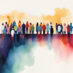 Unity in Diversity, Watercolor Illustration of People