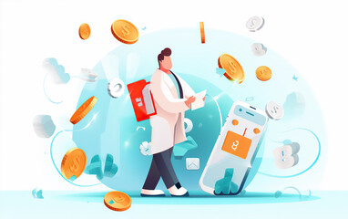 Medical payment concept background,created with Generative AI tecnology.