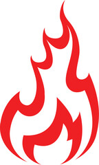 Fire icon red color. Symbol or emblem. Vector illustration