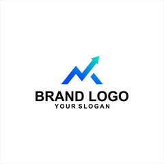 letter M arrow financial logo vector