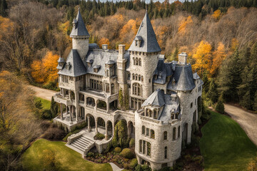 Naklejka premium old castle in the autumn